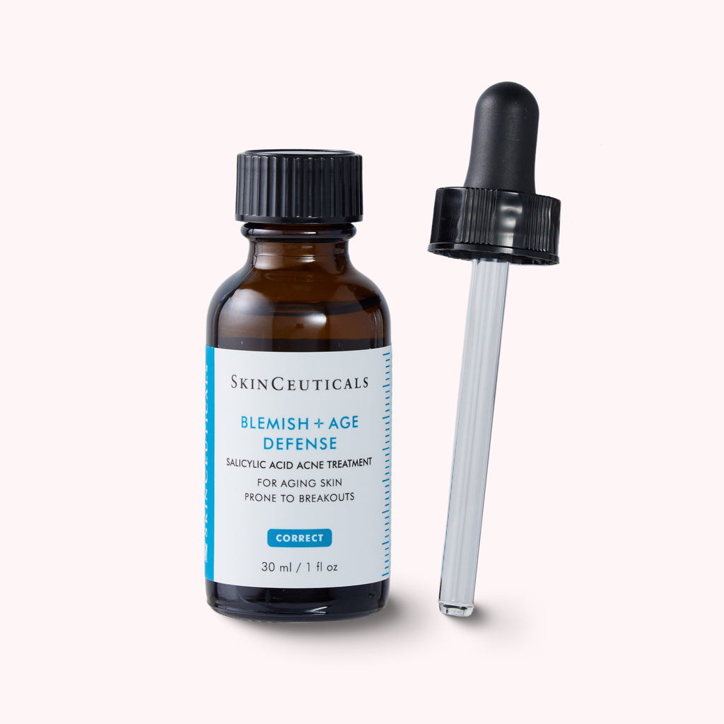 Dropper bottle with SKINCEUTICALS BLEMISH + AGE DEFENSE for aging skin prone to breakouts - 1 fl oz (30ml)